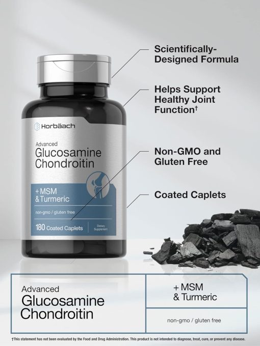 Horbaach Glucosamine Chondroitin + MSM & Turmeric - 180 caplets