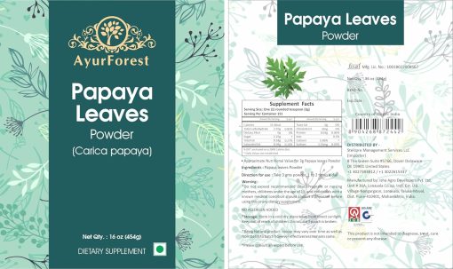 AyurForest Papaya Leaves Powder - 454 gram