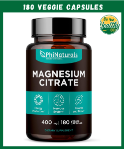 PhiNatural Magnesium Citrate (400 mg) - 180 veggie capsules