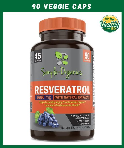 Simple Organics Resveratrol + (1,600 mg) - 90 veggie caps