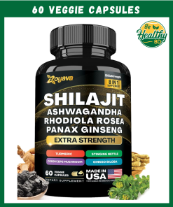 Zoyava Shilajit Ashwagandha Panax Ginseng (15,250 mg) - 60 veggie capsules