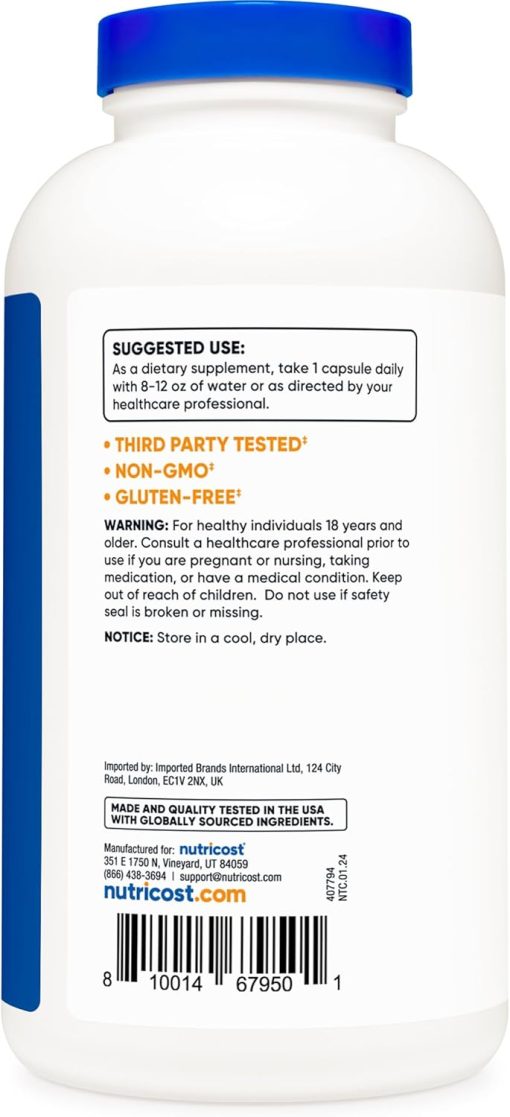 Nutricost Taurine (1,000 mg) - 400 capsules
