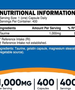 Nutricost Taurine (1,000 mg) - 400 capsules