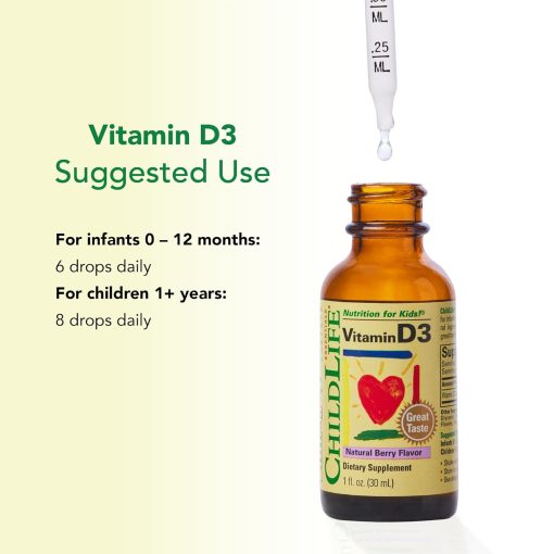 Child Life Vitamin D3 Nutrition for Kids Natural Berry Flavor - 30 ml