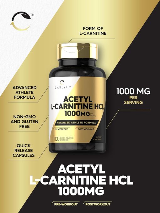 Carlyle Acetyl L-Carnitine HCL (1,000 mg) - 100 capsules