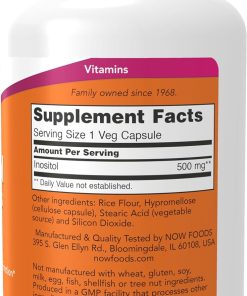 Now Inositol Capsules (500 mg) - 100 veg capsules