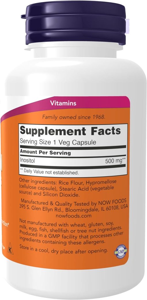 Now Inositol Capsules (500 mg) - 100 veg capsules