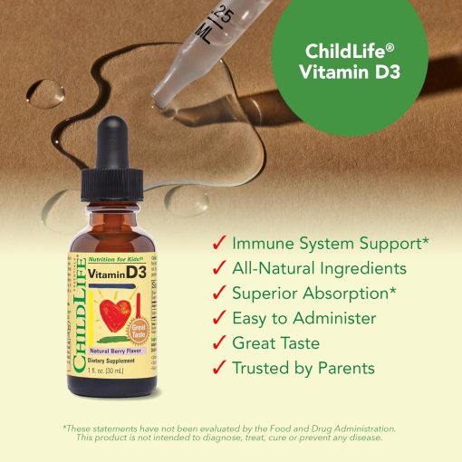 Child Life Vitamin D3 Nutrition for Kids Natural Berry Flavor - 30 ml