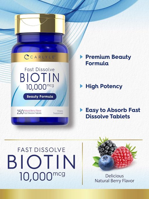 Carlyle Biotin (10,000 mcg) Fast Dissolve - 250 tablets