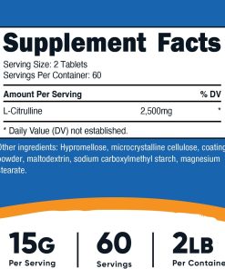 Nutricost L-Citrulline (2,500 mg) - 120 tablets