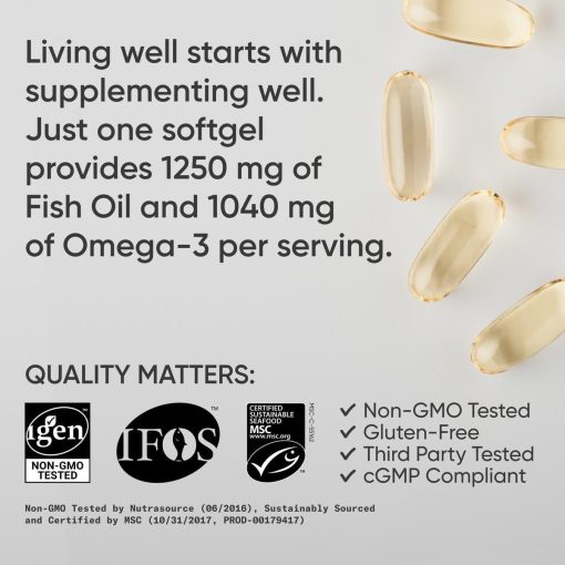 Sports Research Omega-3 Fish oil (1,250 mg) Triple Strength - 150 softgels
