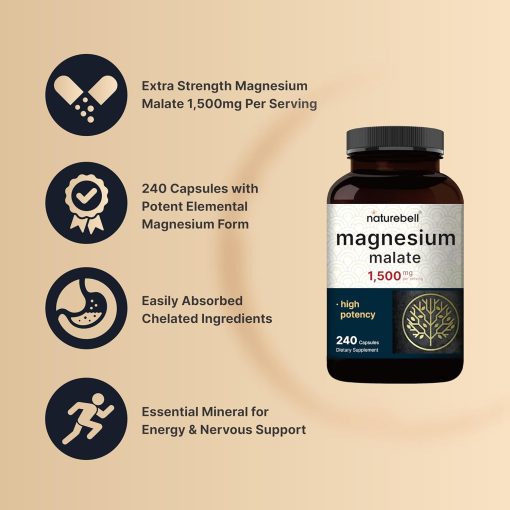 Naturebell Magnesium Malate (1,500 mg) - 240 capsules