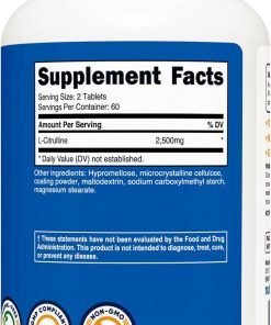 Nutricost L-Citrulline (2,500 mg) - 120 tablets