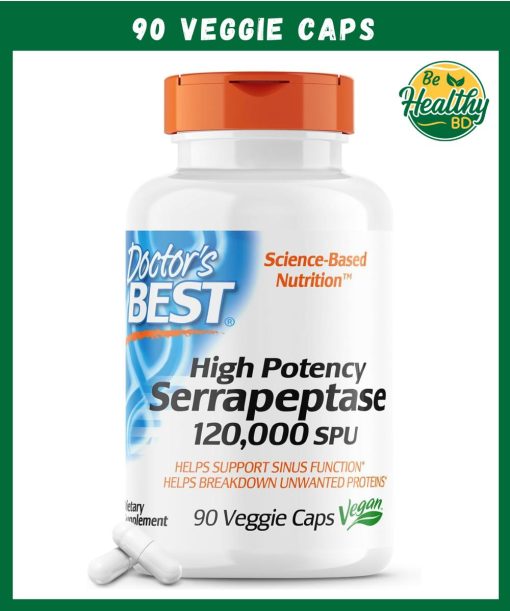 Doctor's Best High Potency Serrapeptase (120,000 SPU) - 90 veggie caps