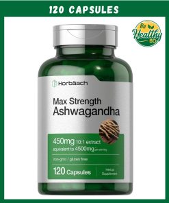 Horbaach Ashwagandha (450 mg) 101 Extract Max Strength - 120 capsules