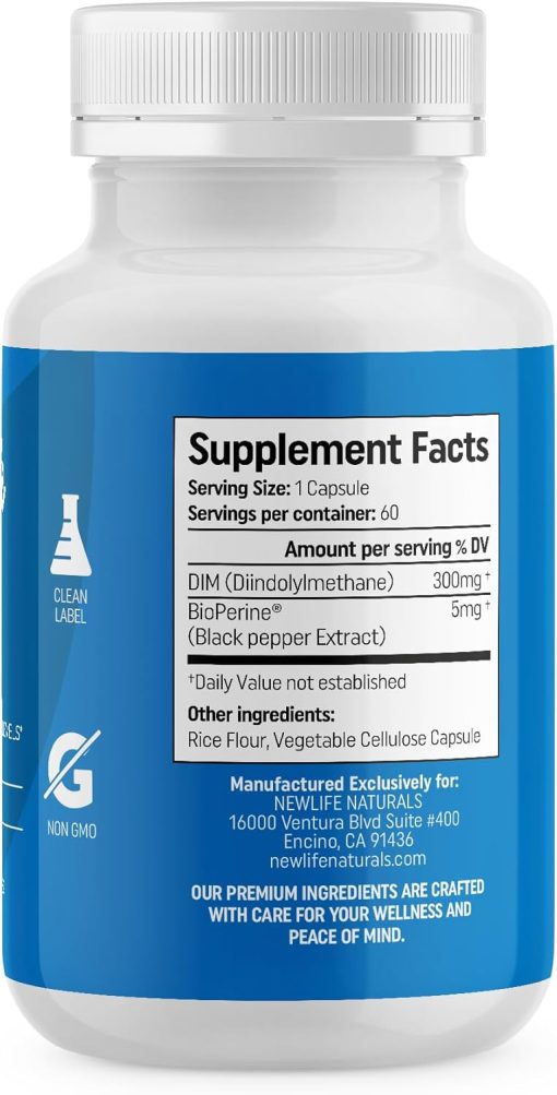 New Life Naturals DIM (300 mg) - 60 vegetable capsules