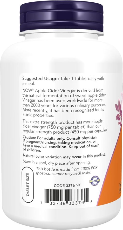 Now Apple Cider Vinegar (750 mg) - 180 tablets