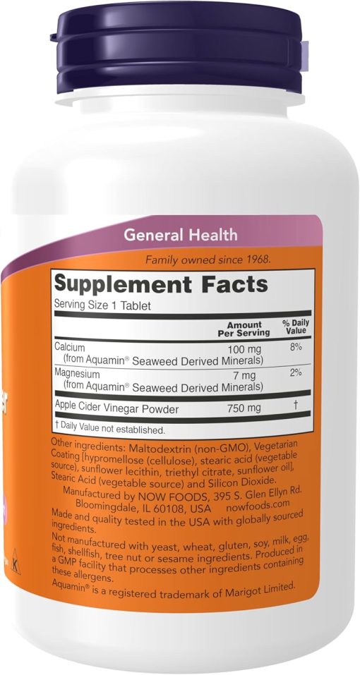 Now Apple Cider Vinegar (750 mg) - 180 tablets