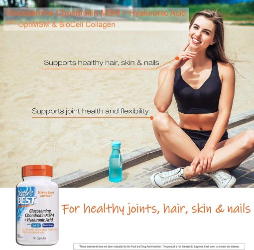 Doctor's Best Glucosamine Chondoitin MSM + Hyaluronic Acid - 150 veggie capsules