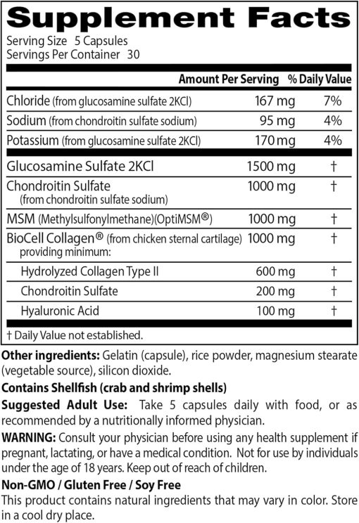 Doctor's Best Glucosamine Chondoitin MSM + Hyaluronic Acid - 150 veggie capsules