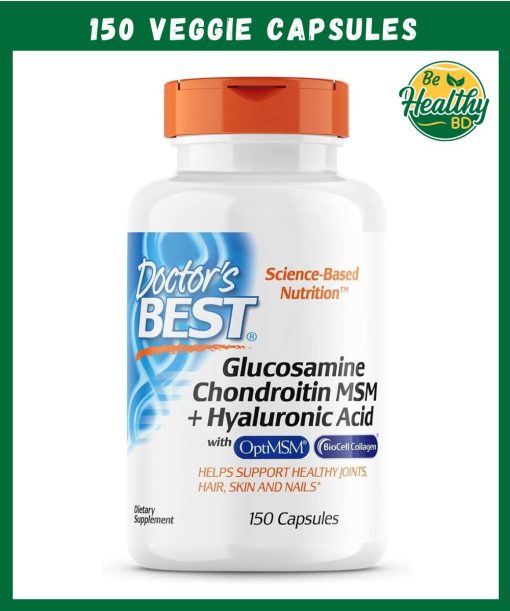 Doctor's Best Glucosamine Chondoitin MSM + Hyaluronic Acid - 150 veggie capsules