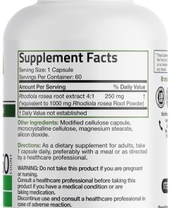 Bronson Rhodiola Rosea - 60 vegetarian capsules
