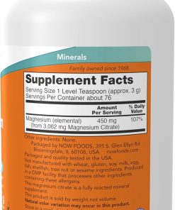 Now Magnesium Citrate Pure Powder - 227 gram