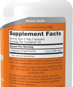 Now L-Arginine (500 mg) - 100 veg capsules