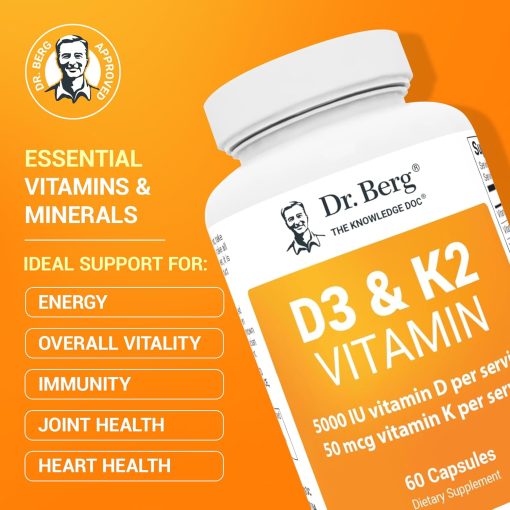 Dr.Berg Vitamin D3 (5,000 IU) + K2 (50 mcg) - 60 capsules