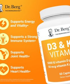 Dr.Berg Vitamin D3 (5,000 IU) + K2 (50 mcg) - 60 capsules
