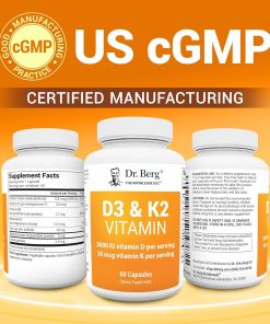 Dr.Berg Vitamin D3 (5,000 IU) + K2 (50 mcg) - 60 capsules