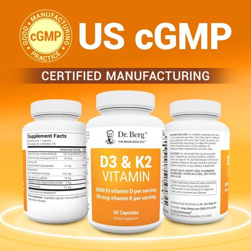 Dr.Berg Vitamin D3 (5,000 IU) + K2 (50 mcg) - 60 capsules