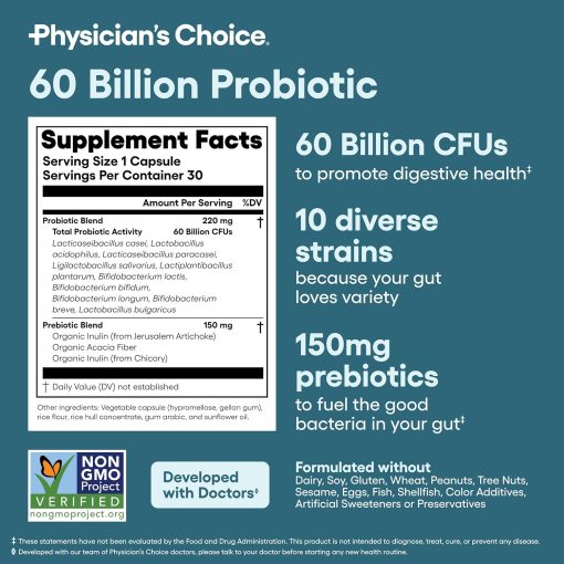 Physician's Choice Probiotic (60 Billion CFUs) - 30 capsules