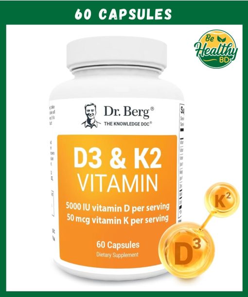 Dr.Berg Vitamin D3 (5,000 IU) + K2 (50 mcg) - 60 capsules
