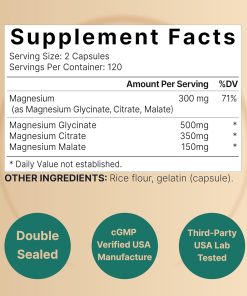 Naturebell Magnesium Glycinate + Citrate + Malate Triple Complex - 240 capsules