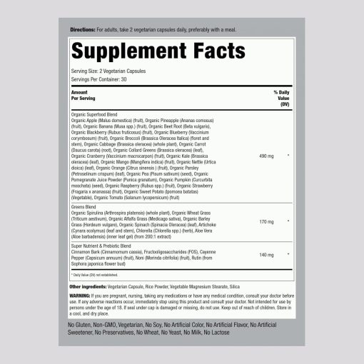 Piping Rock Super Fruits & Veggies - 60 vegetarian capsules