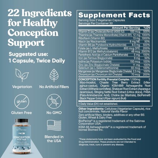 EU Natural Conception For Her - 60 vegetarian capsules