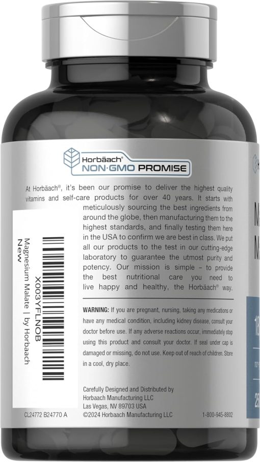 Horbaach Magnesium Malate (1,800 mg) - 250 caplets
