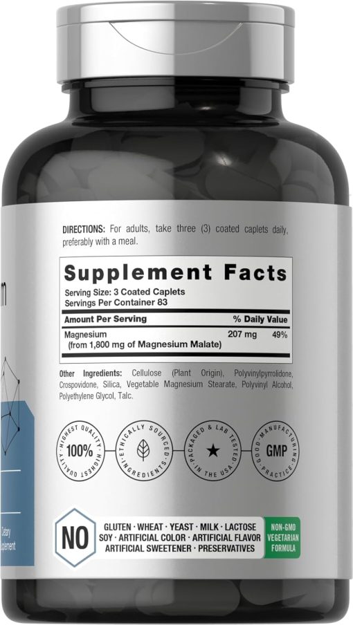 Horbaach Magnesium Malate (1,800 mg) - 250 caplets