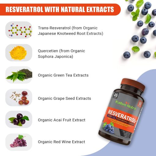 Kaibo Nutra Resveratrol + (1,500 mg) - 90 veggie caps
