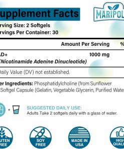 Maripolio Liposomal NAD+ 1,000 mg - 60 softgels
