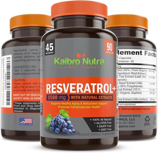 Kaibo Nutra Resveratrol + (1,500 mg) - 90 veggie caps