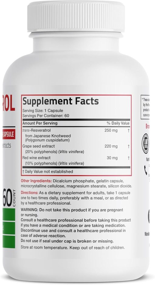 Bronson Resveratrol Complex (500 mg) - 60 capsules