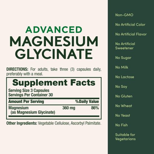 Nature's Bounty Magnesium Glycinate Advanced (360 mg) - 90 capsules