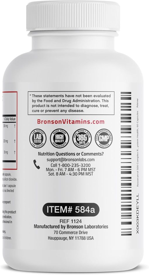 Bronson Resveratrol Complex (500 mg) - 60 capsules
