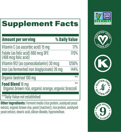 MegaFood Blood Builder Iron Minis- 72 tablets