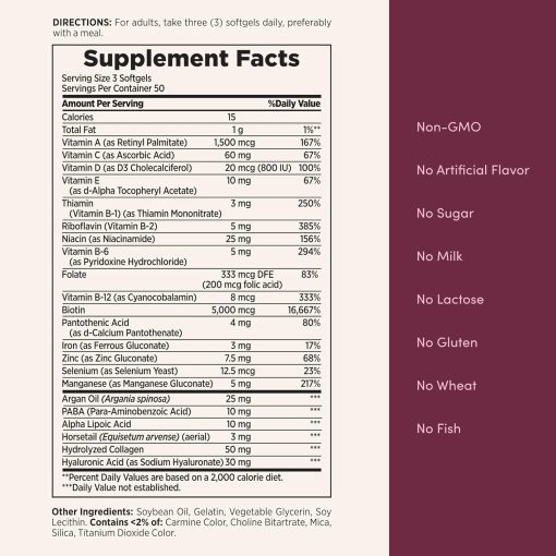 Nature's Bounty Hair, Skin & Nails Advanced with Biotin (5,000 mcg) - 150 softgels