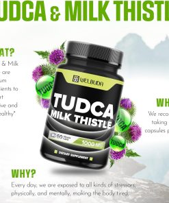 Welbuda Tudca Milk Thistle (1,000 mg) - 60 vegan capsules