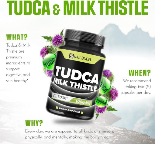 Welbuda Tudca Milk Thistle (1,000 mg) - 60 vegan capsules