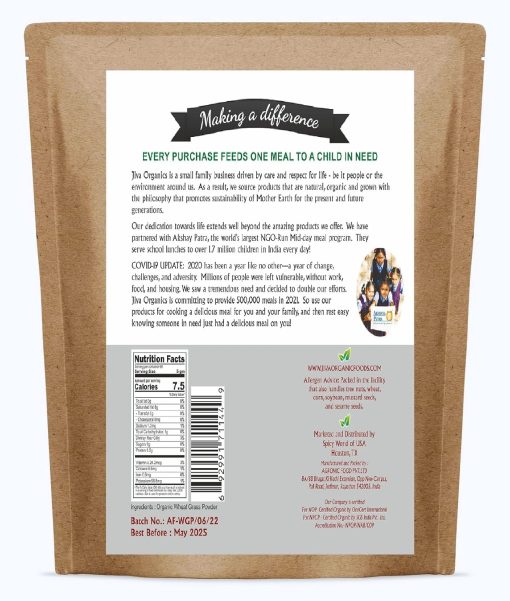 Jiva Organics Wheat Grass Powder - 340 gram